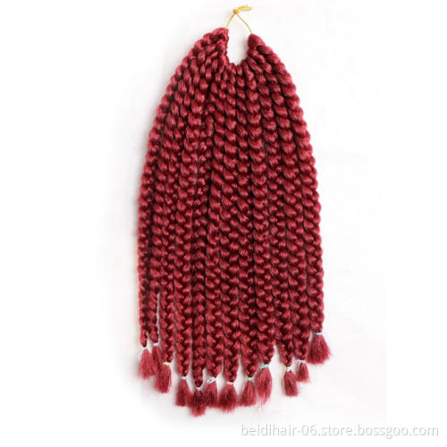 Classic Thick Box Braids Crochet Hair Preloop Braiding Hair Synthetic Extension 14inch Bob Braids